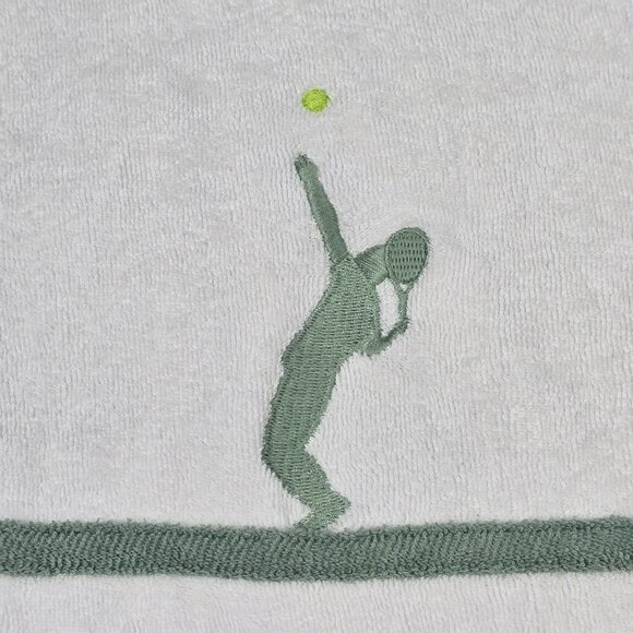 Tombolo Men's XL White Terrycloth Tennis-Inspired Polo Shirt - Picture 6 of 10